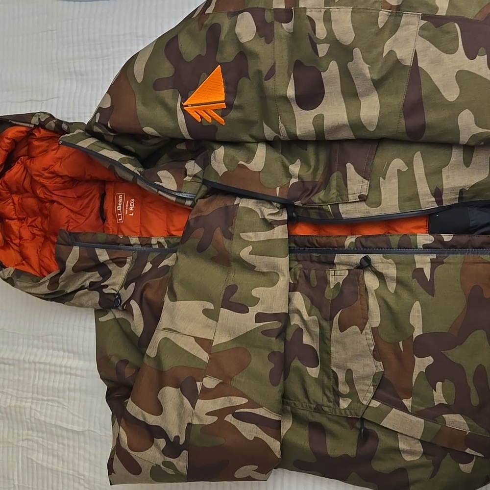 Mens L.L. Bean Camouflage Winter Jacket L reg - Picture 3 of 13